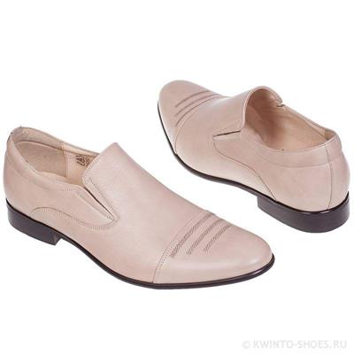 Стильные бежевые мужские туфли без шнурков С-CQ-3750-S3/36