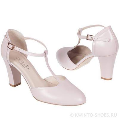 Розовые женские кожаные туфли на каблуке 7.5 см KO-7063 roz lico