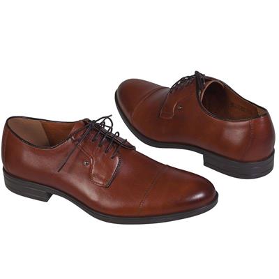 Коричневые мужские туфли из натуральной кожи на шнурках С-7439-0378-00S02 braz