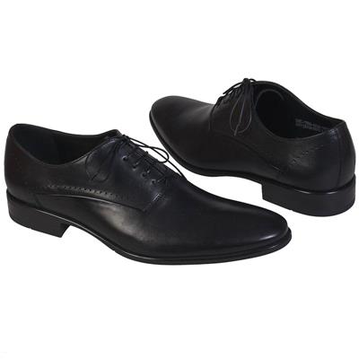 Черные мужские туфли кожаные на шнурках классика C-7558-0228-00P09