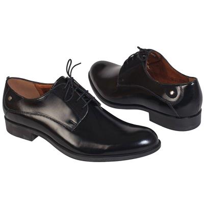 Классические кожаные мужские туфли со шнурками C-6223-Z009-00S02 czarny