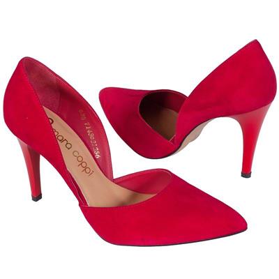 Красные замшевые туфли на высокой шпильке 9 см MC-7143/245/528 rosso wel