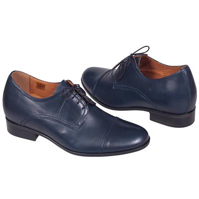 Синие мужские туфли со скрытым каблуком 7см C-6239-0839-00S02