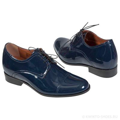 Шикарные синие лаковые туфли для увеличения роста COOC-6239-0335-00S02