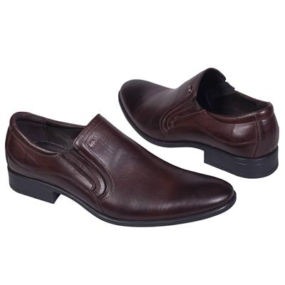 Коричневые мужские туфли из натуральной кожи без шнурков Kw-4004/166-141-105/2 brown