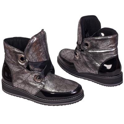 Полуспортивные женские осенние ботинки на байке с плоской подошвой OL-2506/542/D51