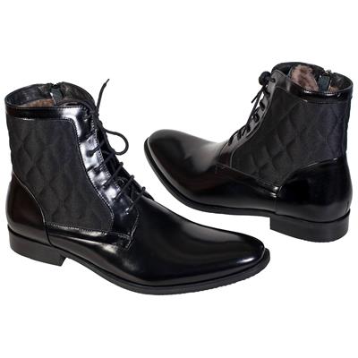 Стильные черные зимние мужские ботинки на натуральном меху C-4449-ZE05-00K00