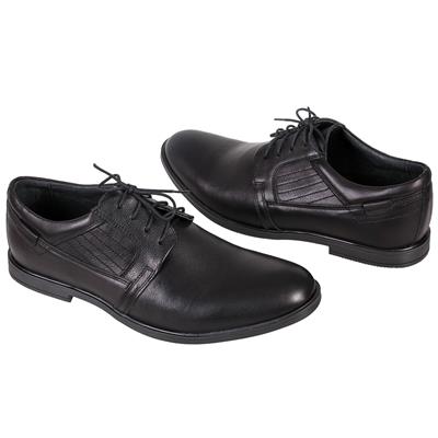 Качественные мужские туфли из натуральной кожи черного цвета RKW-819 Tobi Czarny