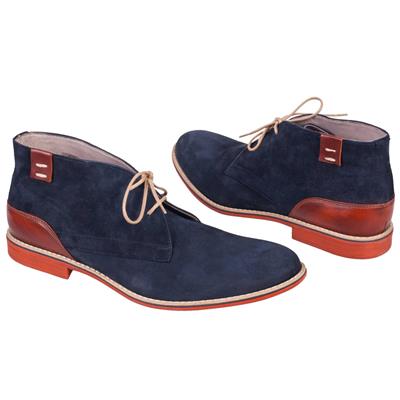 Модные осенние синие мужские ботинки из нубука на шнурках C-XE-3776-S11_163-112