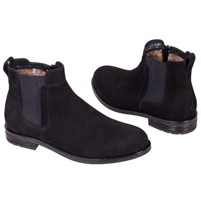Замшевые мужские зимние ботинки в стиле челси с молнией на меху C-7457-0815-00К00