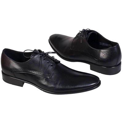 Кожаные мужские туфли с зауженным мысом на шнурках C-7557-0228-00P09