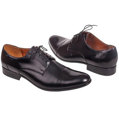 Черные кожаные мужские туфли с подошвой из термокаучука C-5660-0017-00S02