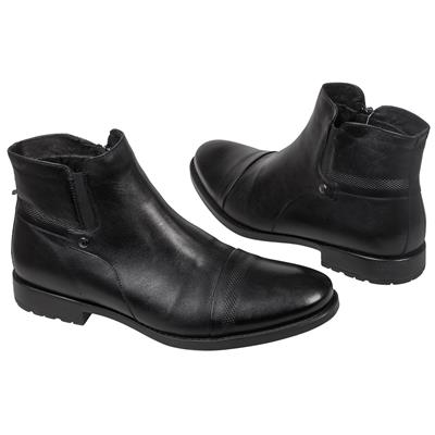 Зимние черные мужские ботинки из натуральной кожи на натуральном меху C-3942KM5_460
