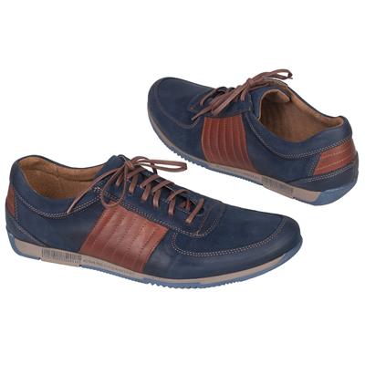 Модные мужские повседневные кроссовки из натуральной кожи с нубуком KW-775 juma blue AX