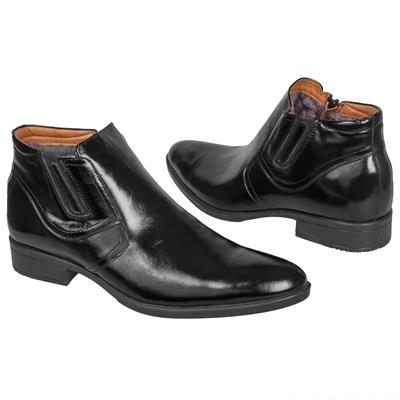 Классические кожаные зимние мужские ботинки на натуральном меху KW-2113-100-152-136