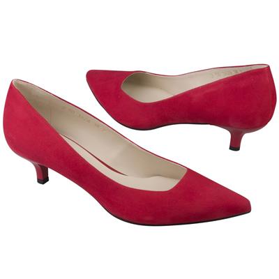 Замшевые женские туфли на маленькой шпильке 4 см AN-3428 czerwony zam
