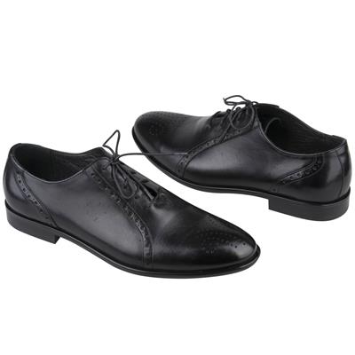 Мужские туфли оксфорды из натуральной кожи черного цвета KW-6006/325-347-529 black