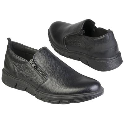 Облегченные кожаные мужские ботинки с плоской подошвой на молнии C-D00D-1727-ZD01-00P00