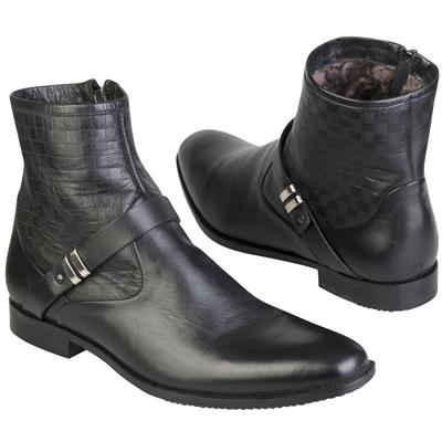 Высокие зимние мужские ботинки из натуральной кожи на меху C-4437K/X8