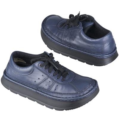Темно-синие кожаные ботинки с массивной подошвой на шнурках Le-3038-3-30A4