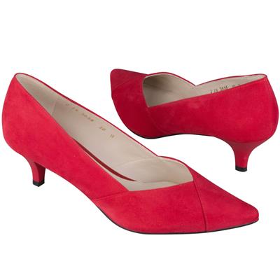 Женские замшевые красные туфли на маленьком каблучке 5 см AN-3656 czerwony zam