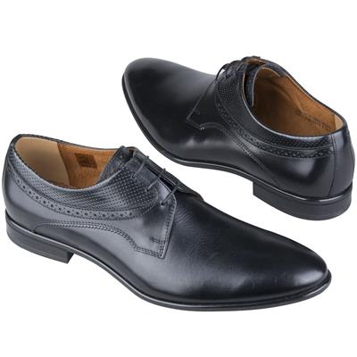 Мужские туфли из натуральной кожи классические со шнурками C-7137-0800-N5S02 black