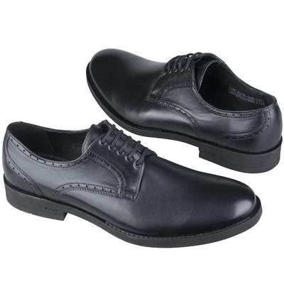 Черные мужские туфли кожаные на шнурках с утолщенной подошвой C-6193-0228-00S01 black