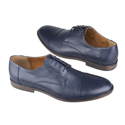 Классические синие мужские туфли из натуральной кожи на шнурках C-5697-0181-00S02 granat