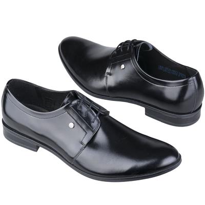 Классические мужские туфли черного цвета из натуральной кожи со шнурками C-5538-0017-00S01 black