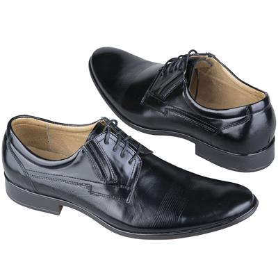 Мужские туфли черного цвета выполненные из натуральной кожи KW-4399/P4-133-133-136 black