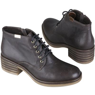 Коричневые осенние ботинки женские кожаные на каблуке 5 см MC-2287/CLEO bufalo braz