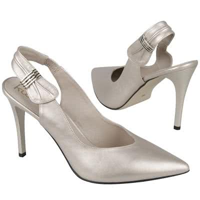 Золотистые женские туфли из натуральной кожи на высокой шпильке 10 см Kw-0137/328
