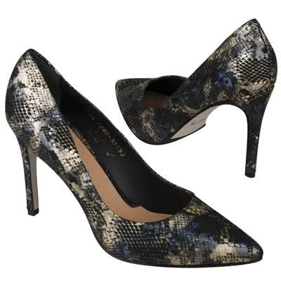 Красивые женские туфли из натуральной кожи с эффектом кожи рептилии на каблуке 9.5 см MC-7340/TAS/239 S-10