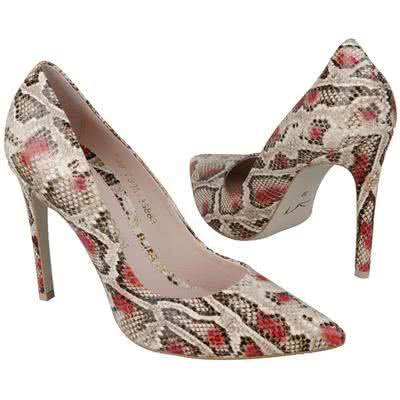 Модные женские туфли из натуральной кожи с эффектом кожи змеи на каблуке 10.5 см MC-7335/557/038 PAT FIAMMA