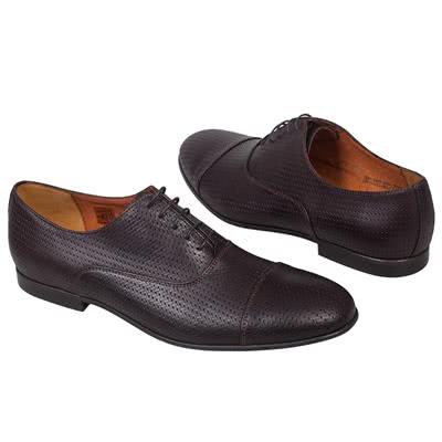 Стильные темно-коричневые мужские туфли из натуральной кожи в сеточку C-5803-0044-B5S02 braz