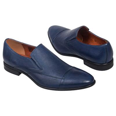 Синие классические мужские туфли из натуральной кожи без шнурков C-6768-0117-00S02 granat