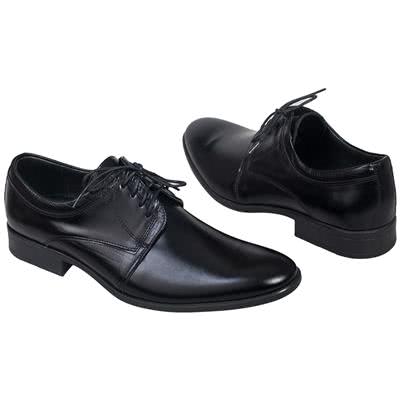 Классические кожаные мужские туфли черного цвета на шнурках Kw-4002/Z-166-141-136 black