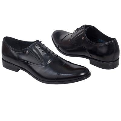 Черные мужские классические туфли на шнурках выполненные из натуральной кожи C-5540-0017-00S01 black