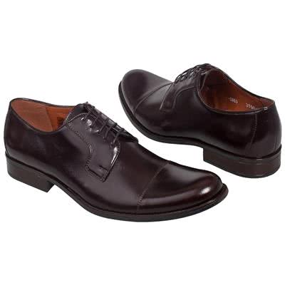 Коричневые мужские классические туфли на шнурках выполненные из натуральной кожи C-3963-S2/63 brown