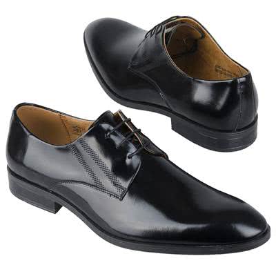 Классические мужские туфли из натуральной кожи черного цвета на шнурках C-9134-0017-M5S02