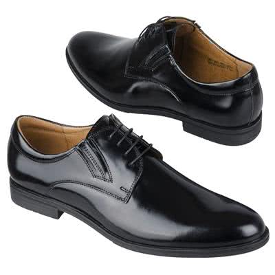 Черные классические мужские туфли из натуральной кожи со шнурками C-6845-0017-00S02