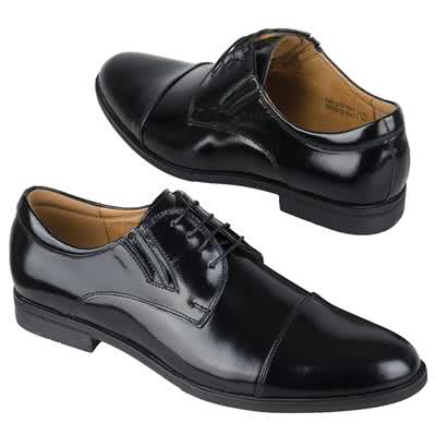 Черные классические кожаные мужские туфли на шнурках C-6757--0017-00S02