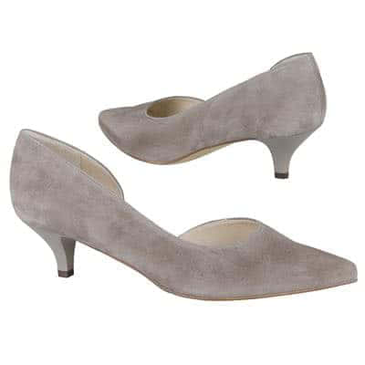 Серые замшевые туфли женские с вырезом сбоку на шпильке 4.5 см AN-3652 fango zam