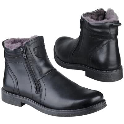 Зимние мужские ботинки из натуральной кожи на меху B-1488-25-2