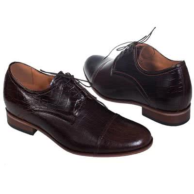 Коричневые мужские туфли для увеличения роста на 7 см C-6239-0727-55Р28