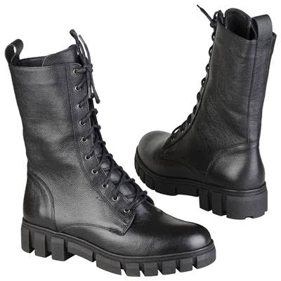 Зимние женские высокие ботинки на шерсти со шнуровкой с высотой подошвы 4 см MC-2772/MAR/IA BUF NERO OW