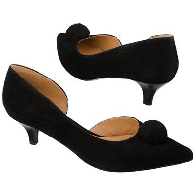 Шикарные черные замшевые женские туфли на каблуке 5.5 см AN-3788 czarny zamsz