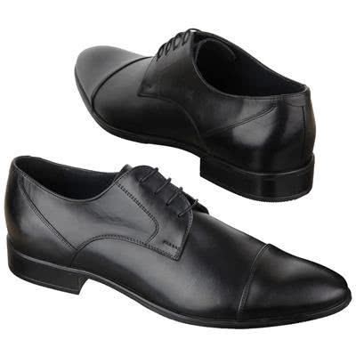 Черные мужские классические туфли на шнурках B-3608-Czarny