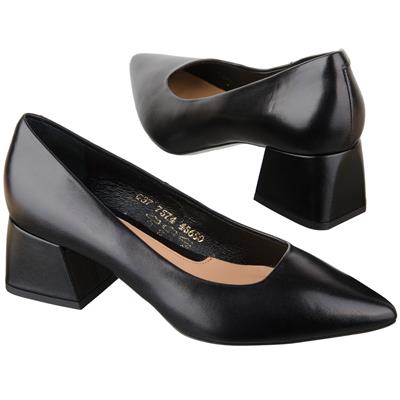 Черные женские туфли из натуральной кожи на каблуке 5 см MC-7574/269/109 NERO