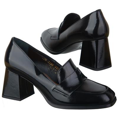 Стильные женские туфли с язычком из натуральной кожи на каблуке 7 см MC-3190/496/121 NAPLAK NERO